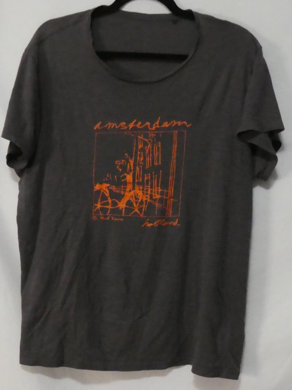Vintage 90s B&C COLLECTION  Mark Raven Amsterdam Holland Art T-Shirt - large